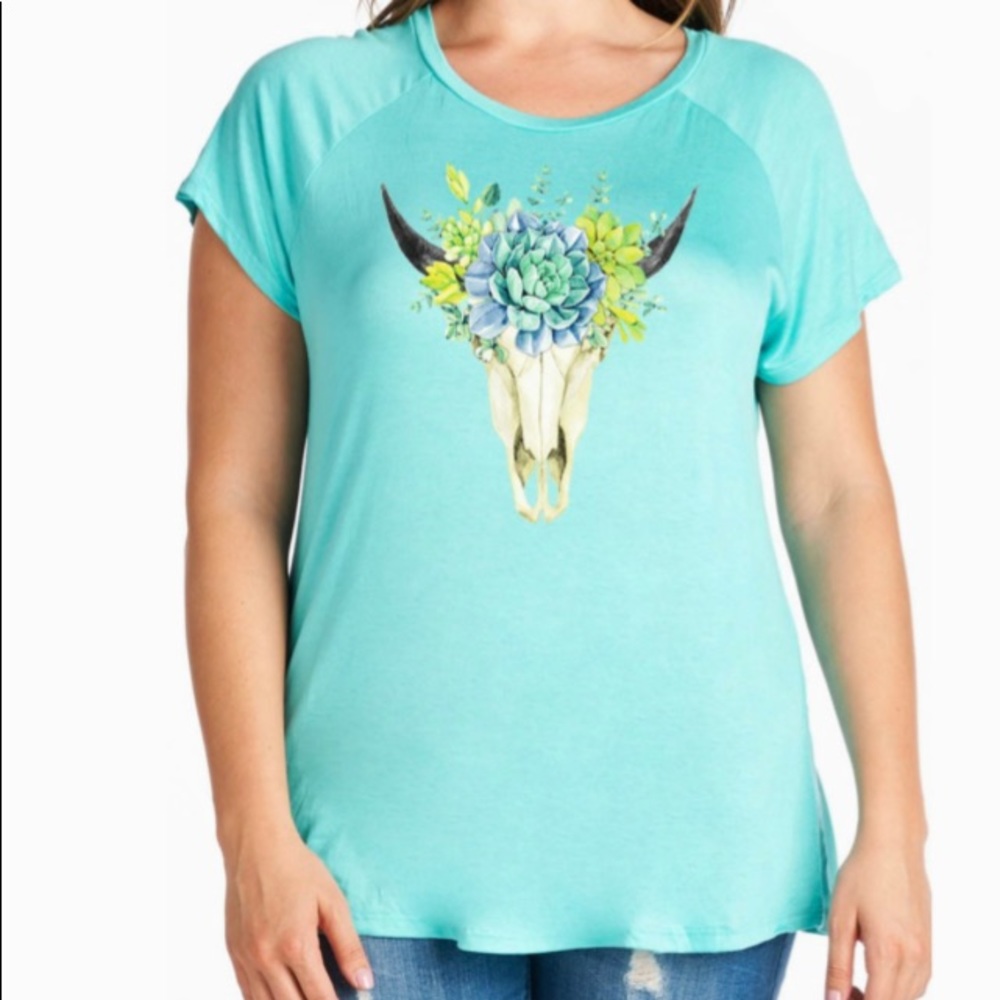 Succulent Bull Skull tee